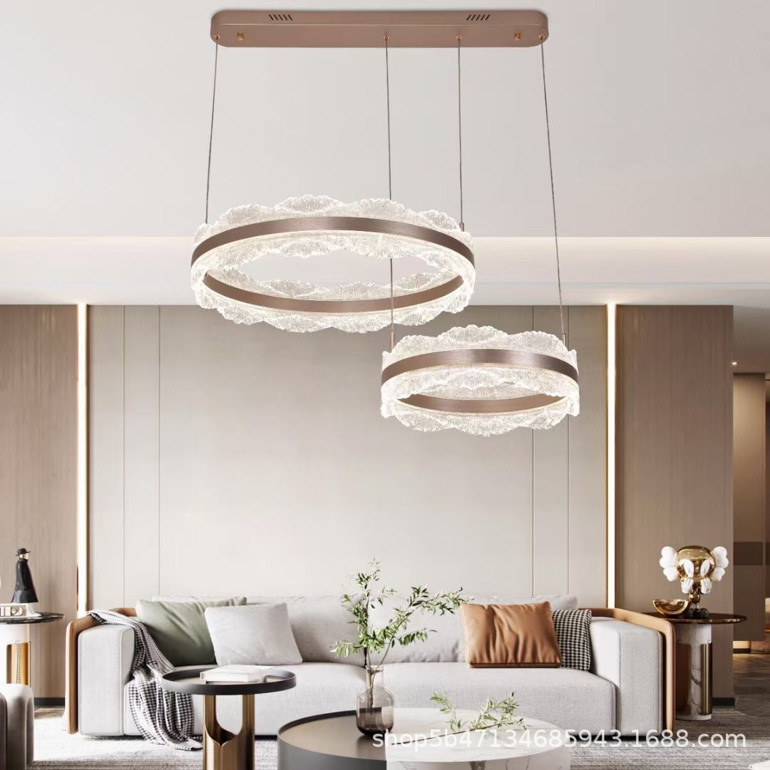 Accessible luxury style double-layer ring cloud lamp modern