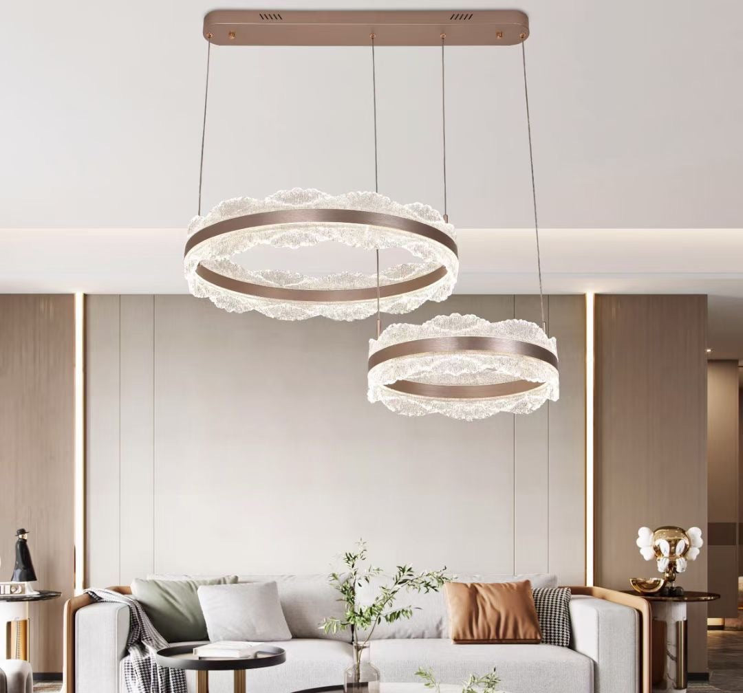 Accessible luxury style double-layer ring cloud lamp modern