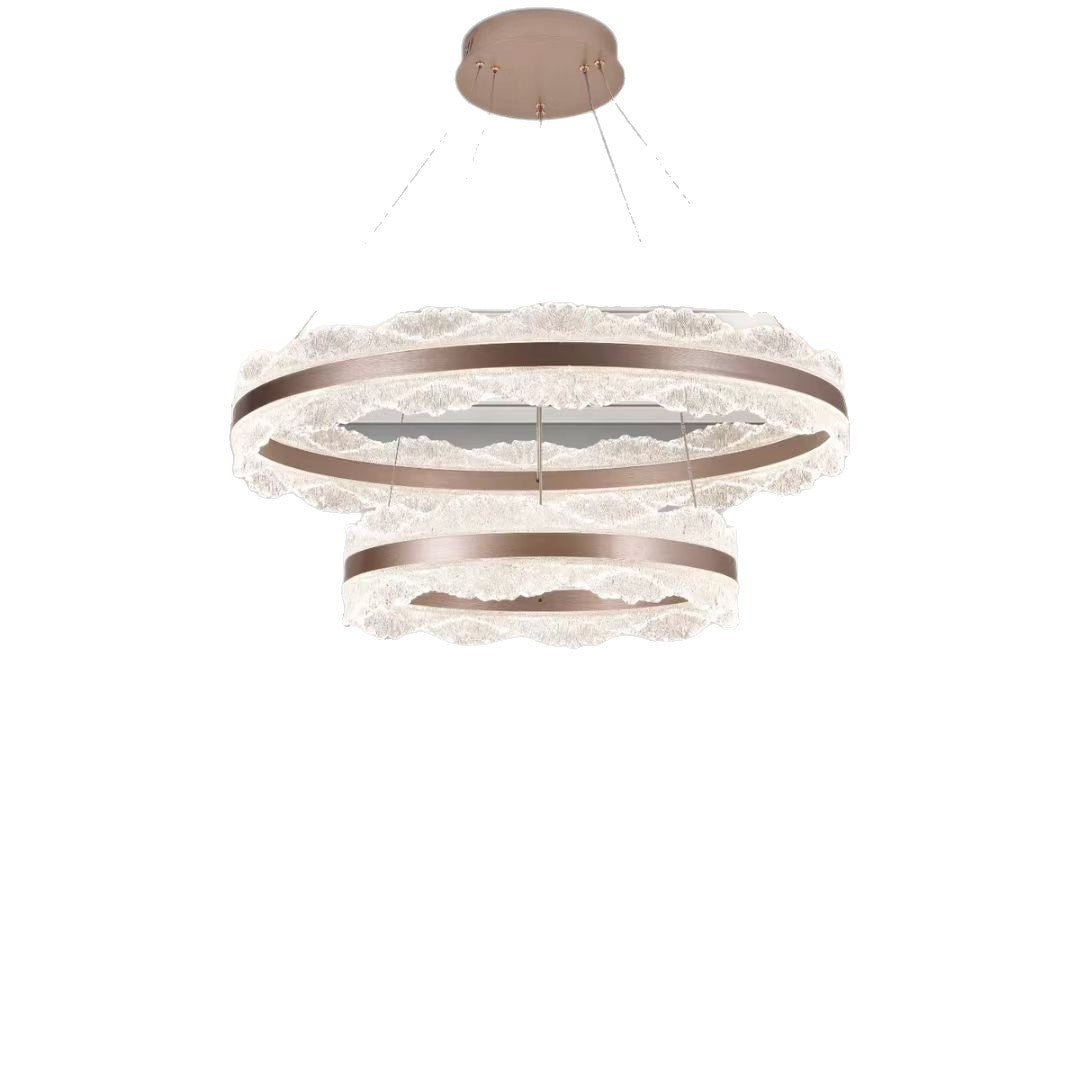 Accessible luxury style double-layer ring cloud lamp modern