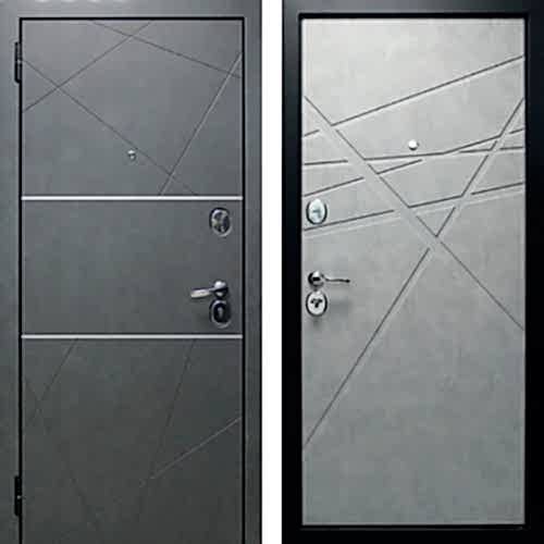 Входная дверь Абстракция 2 Серый бетон